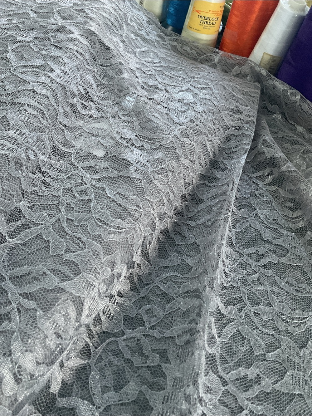 Lace.  Gray. 8 yds on bolt. New! - Picture 3 of 7